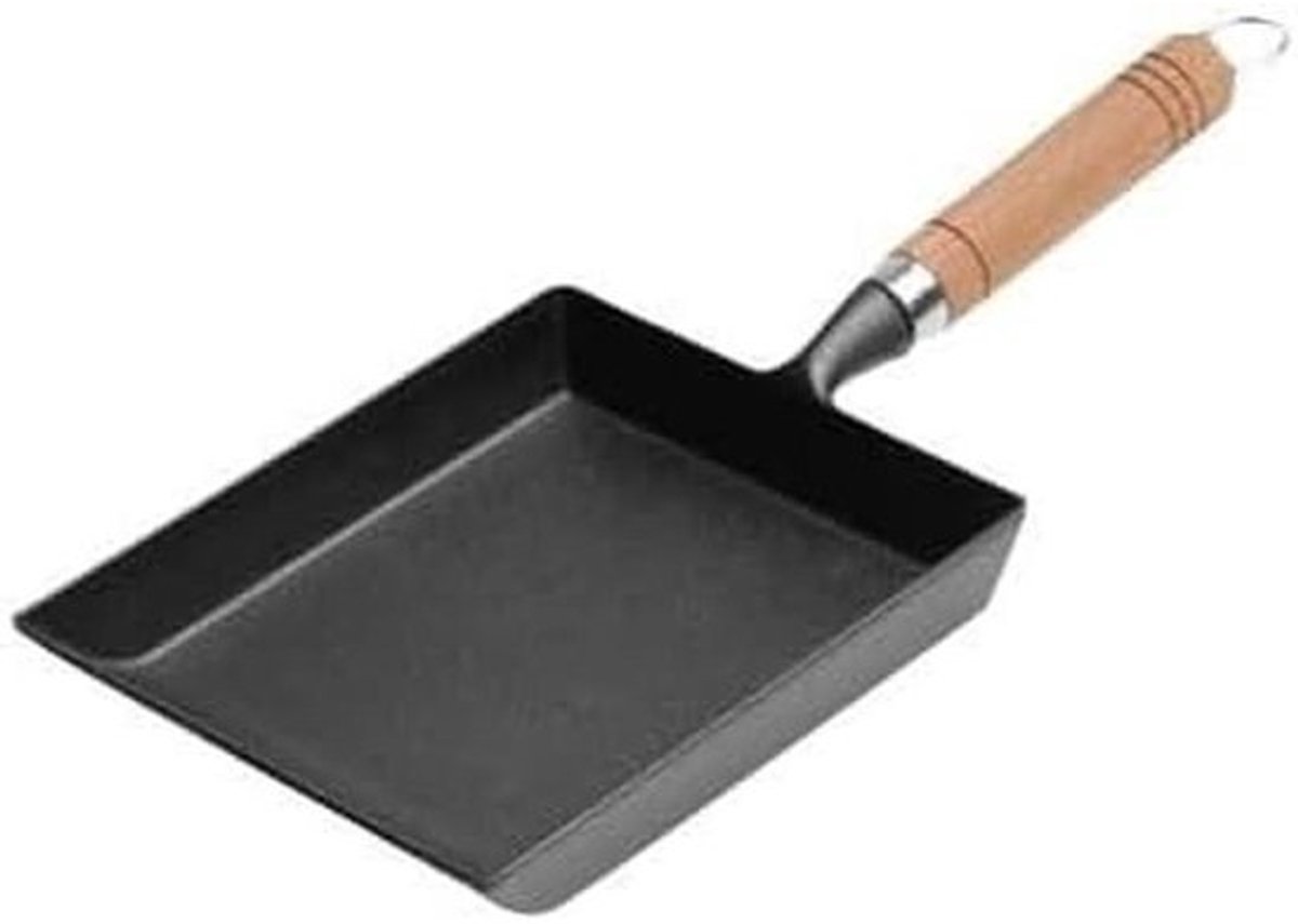 Gietijzeren Koekenpan Vierkant - Grillpan voor Vlees en Worstjes