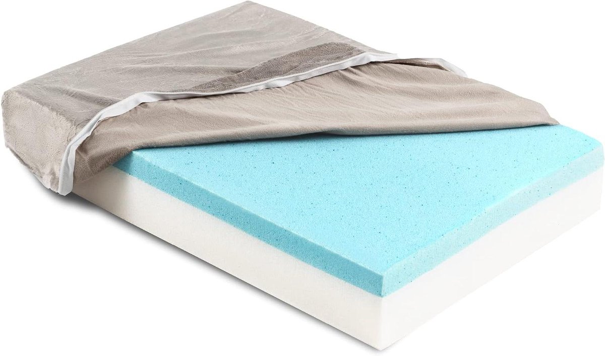 Hondenbed XL - Hondenkussen Orthopedisch - Rustgevende Slaap - Temperatuurregulerende Gel - 60 x 40 x 9 cm - Grijs