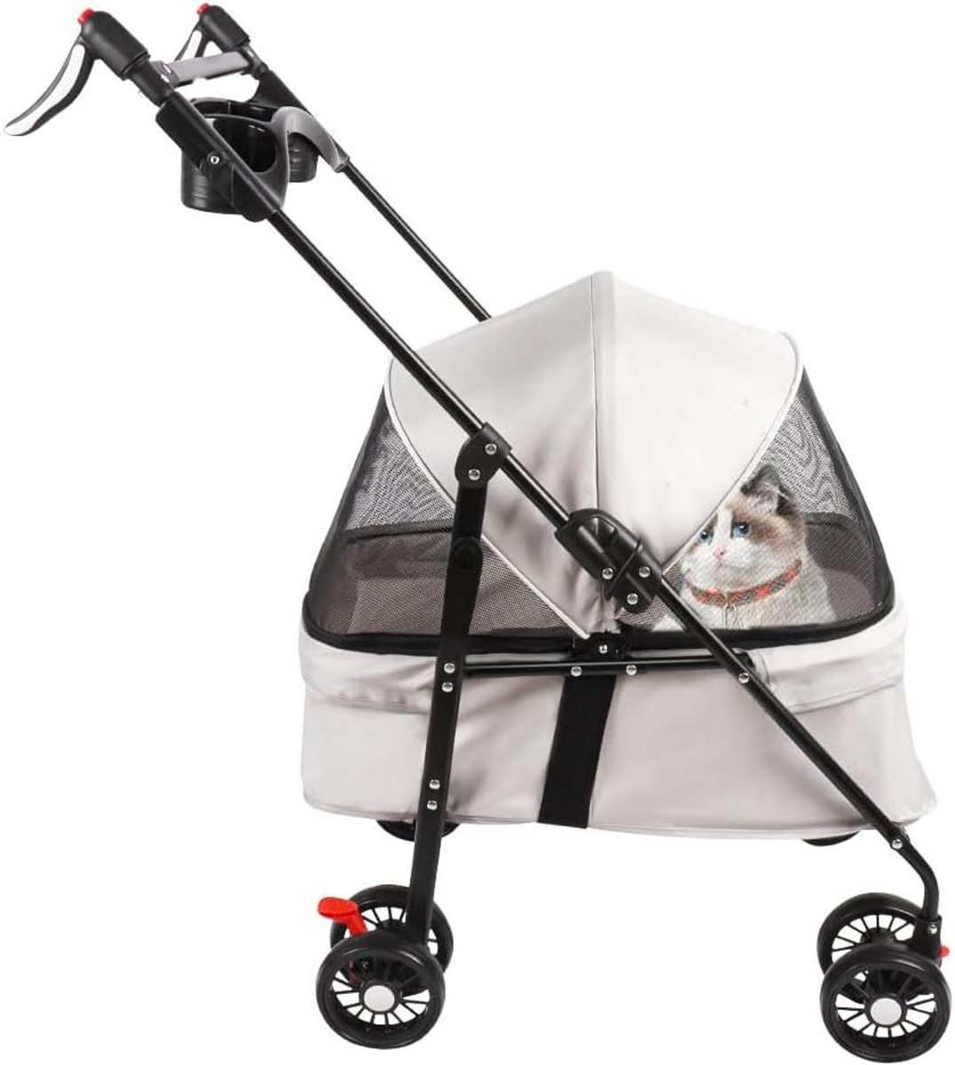 Kinderwagen Huisdieren - Reisbuggy Honden - Comfortabel Vervoer - 3-in-1 Ontwerp - 50 x 70 x 95 cm - Grijs
