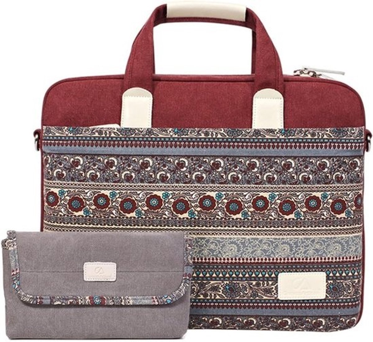 Laptoptas Dames - Schoudertas Handtas - Veilig Vervoer - Waterdicht Canvas - 13 Inch - Rood