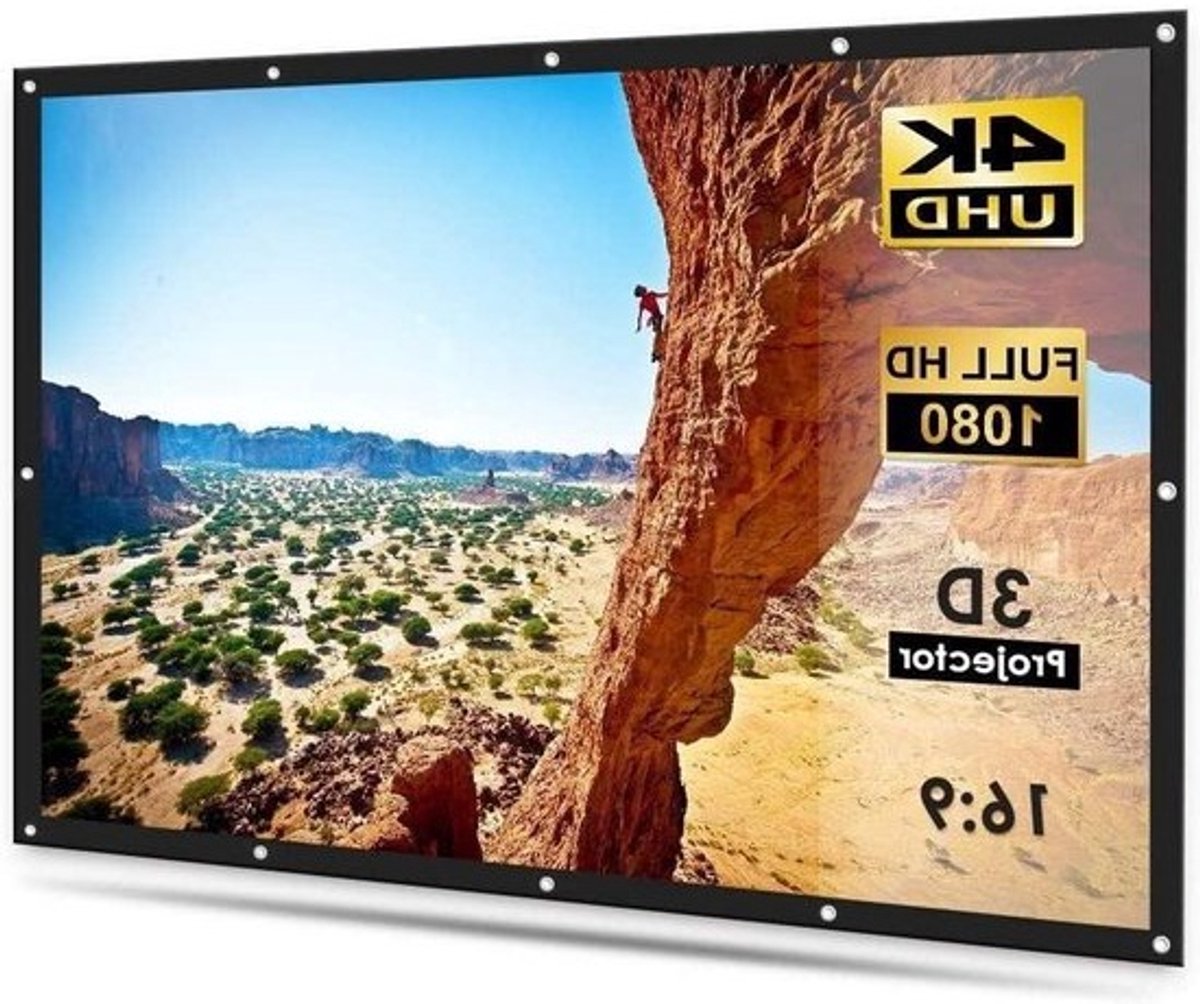 Projectorscherm - Home cinema scherm - Thuis bioscoop - Zachte sluiting - 100 inch - Wit