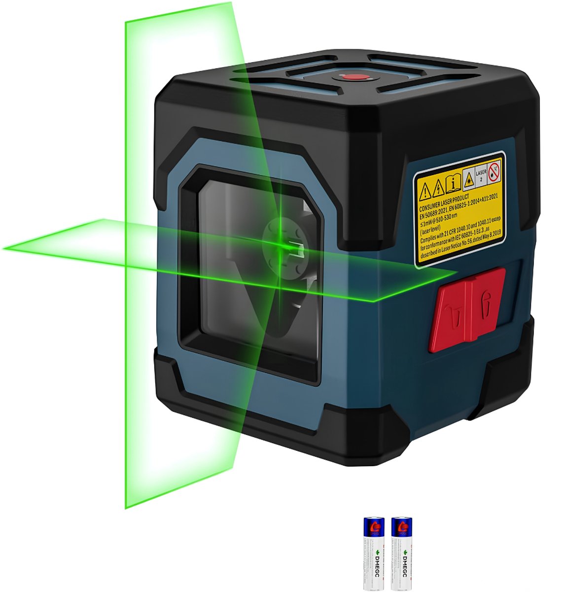 Lìon® Kruislijnlaser - Zelfnivellerend - Kruislijnlaser met Statief -Blauw - 9cm x 8cm x 1cm