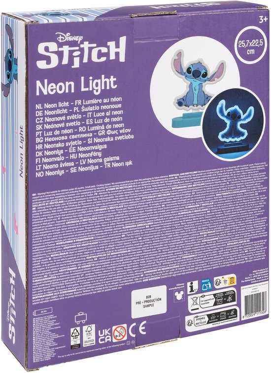 Lilo & Stitch Nachtlamp - Neon Lamp voor Kinderkamer en Slaapkamer - Bedlampje met Aan/Uit knop - 25,7 x 21 cm - Peuter speelgoed - Voor meisjes en jongens - Vanaf 3 jaar van W&O Products B.V. — afbeelding 4
