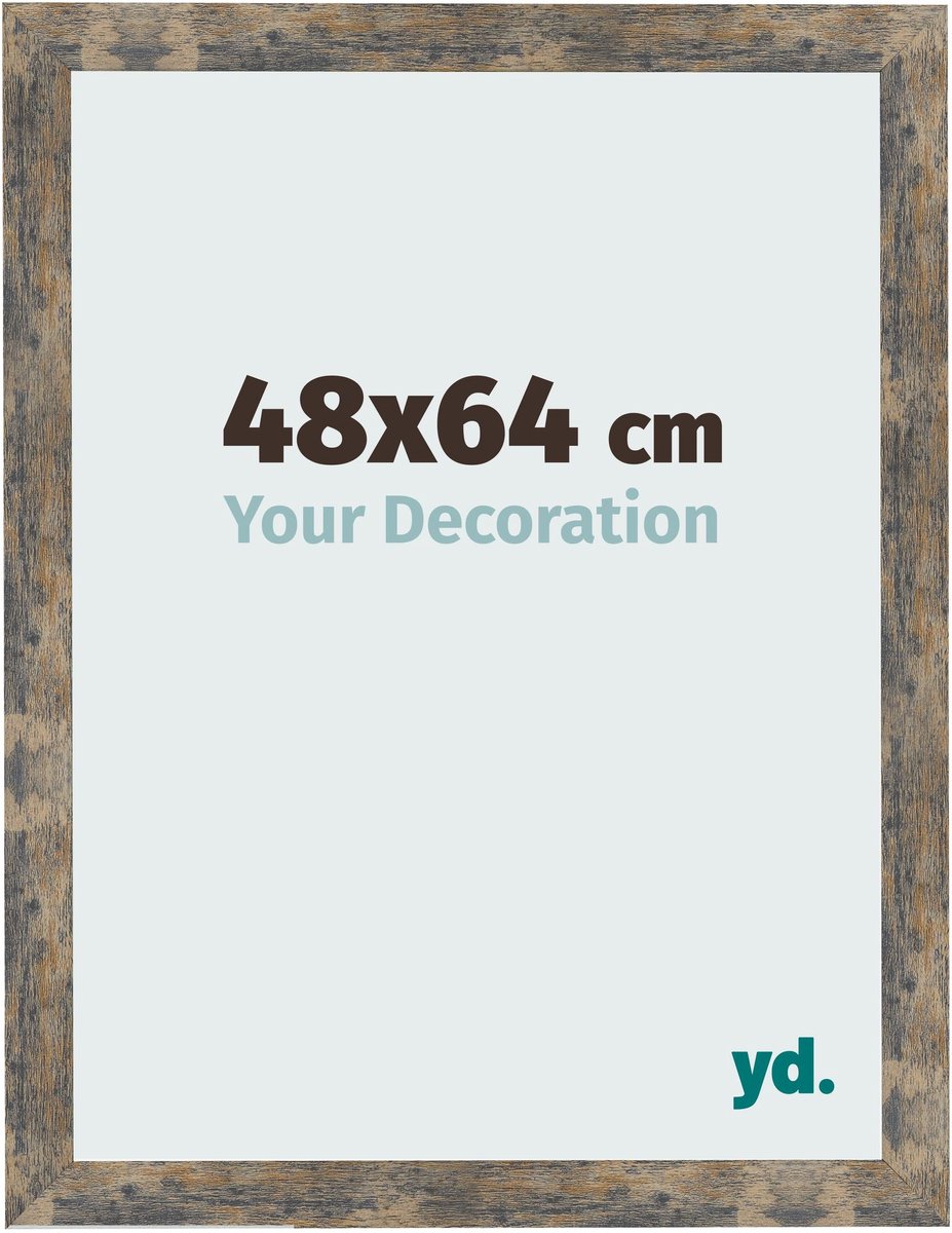 Your Decoration - Fotolijst 48x64 cm - MDF - Blauw Goud Gemeleerd - Bologna