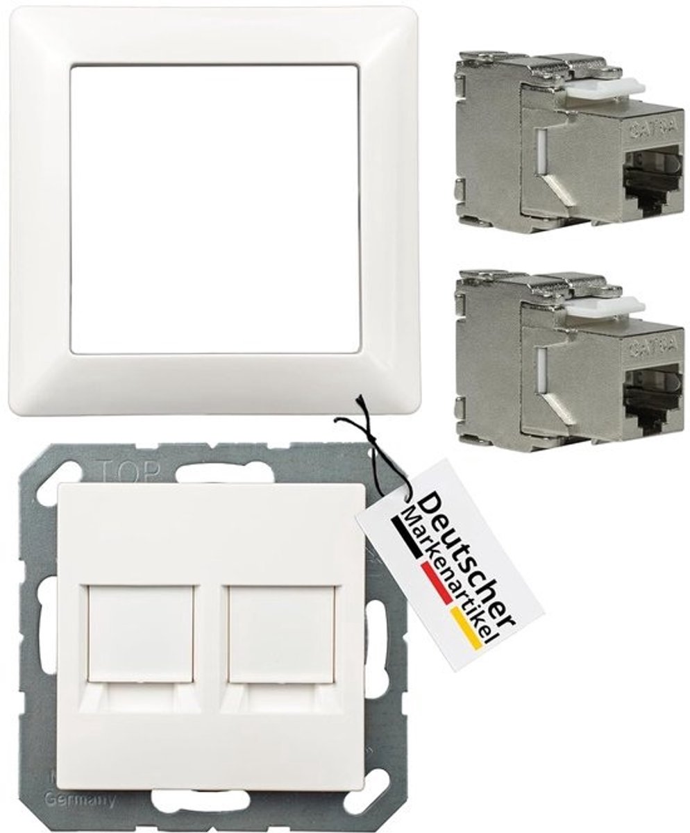 Netwerk Module Set - Keystone Jack Adapter - Snelle Dataoverdracht - Toolless Installatie - 9.1 x 8 x 4 cm