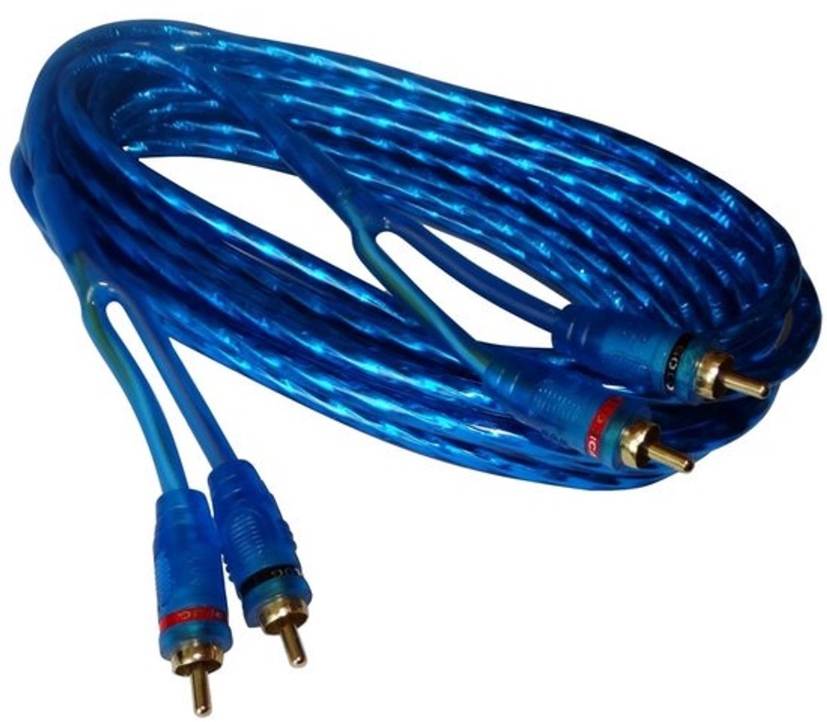 RCA Audiokabel 5 Meter Blauw voor Subwoofer en Versterker
