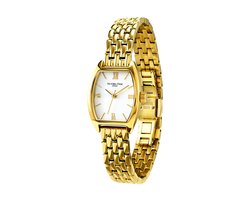 Victoria Hyde "Barrel"- Horloge Dames - Dameshorloge - Elegante Horloge - 23mm - Mineraalglas - Schakelband - 3 ATM - Quartz - Cadeau Voor Vrouw - Goudkleurig