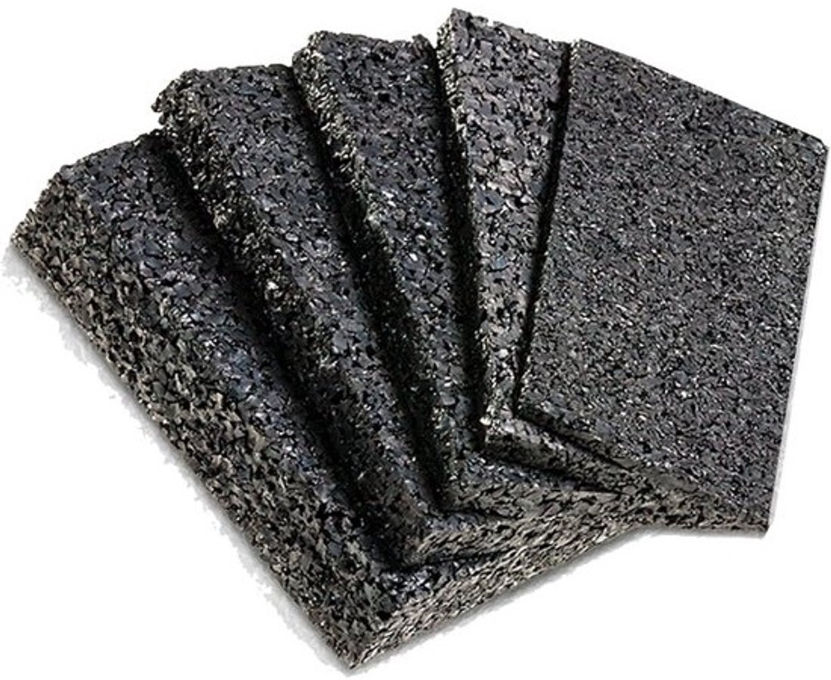 Terrastegels 100 x 50 mm - verschillende diktes en rubberen onderlegger