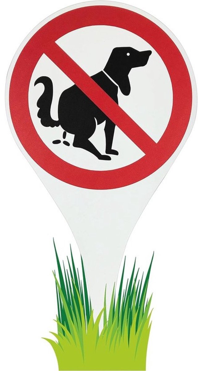 Grondpen verbodsing voor honden | Aluminium composietplaat | Hondenpoep bord 33,5 cm | Weerbestendig instructiebord