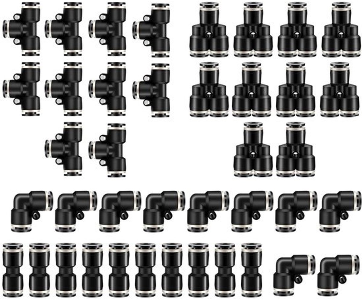 NTHProducts - Pneumatische Connectoren - 40-delige set - Geschikt voor luchtleidingen - Zwart - Snelle verbindingen - Ideaal voor luchtcompressoren