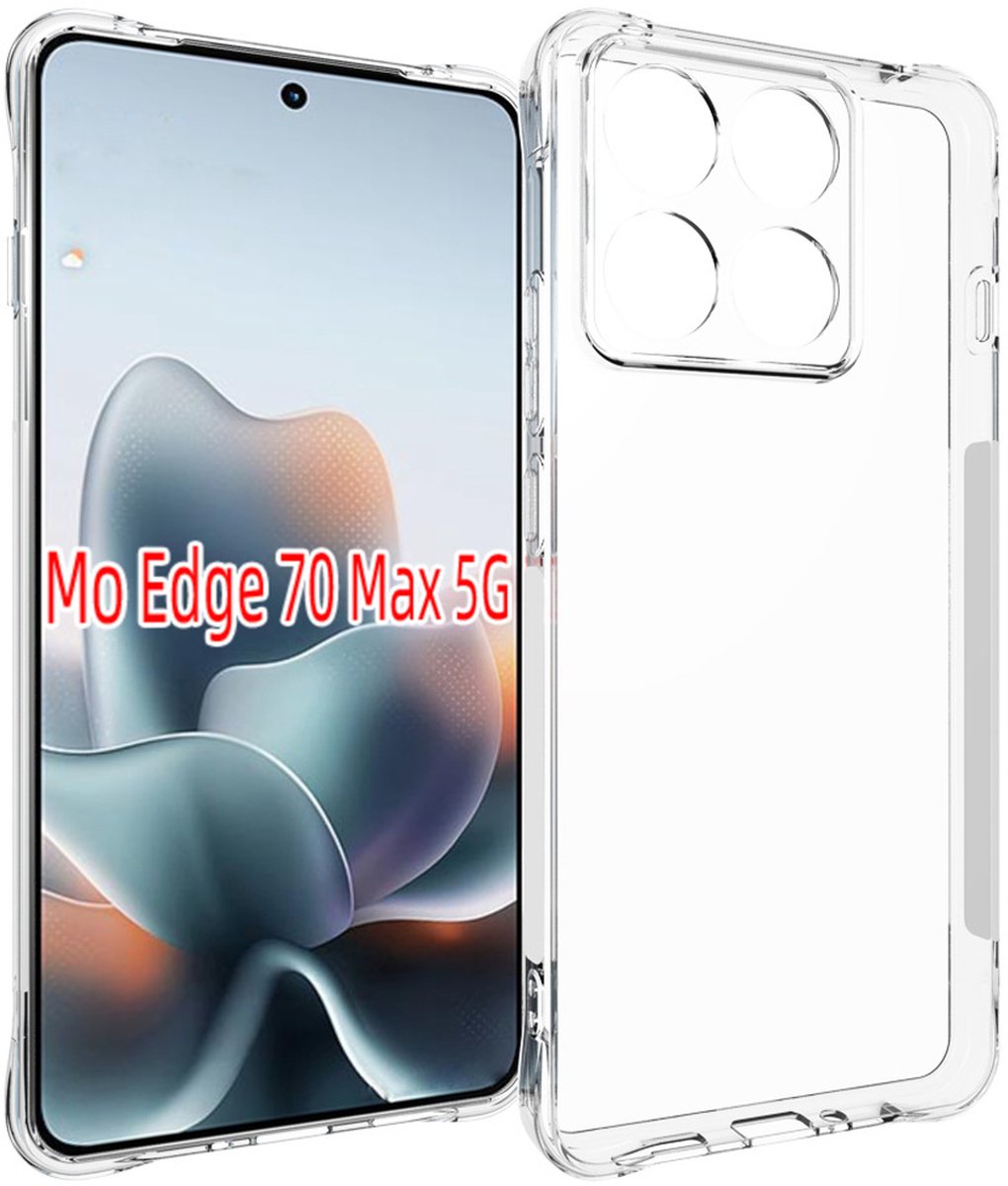 MobyDefend Hoesje - Geschikt voor Motorola Edge 70 Max - Transparante Shockproof TPU Backcover - Verstevigde Hoeken - Volledig Doorzichtig