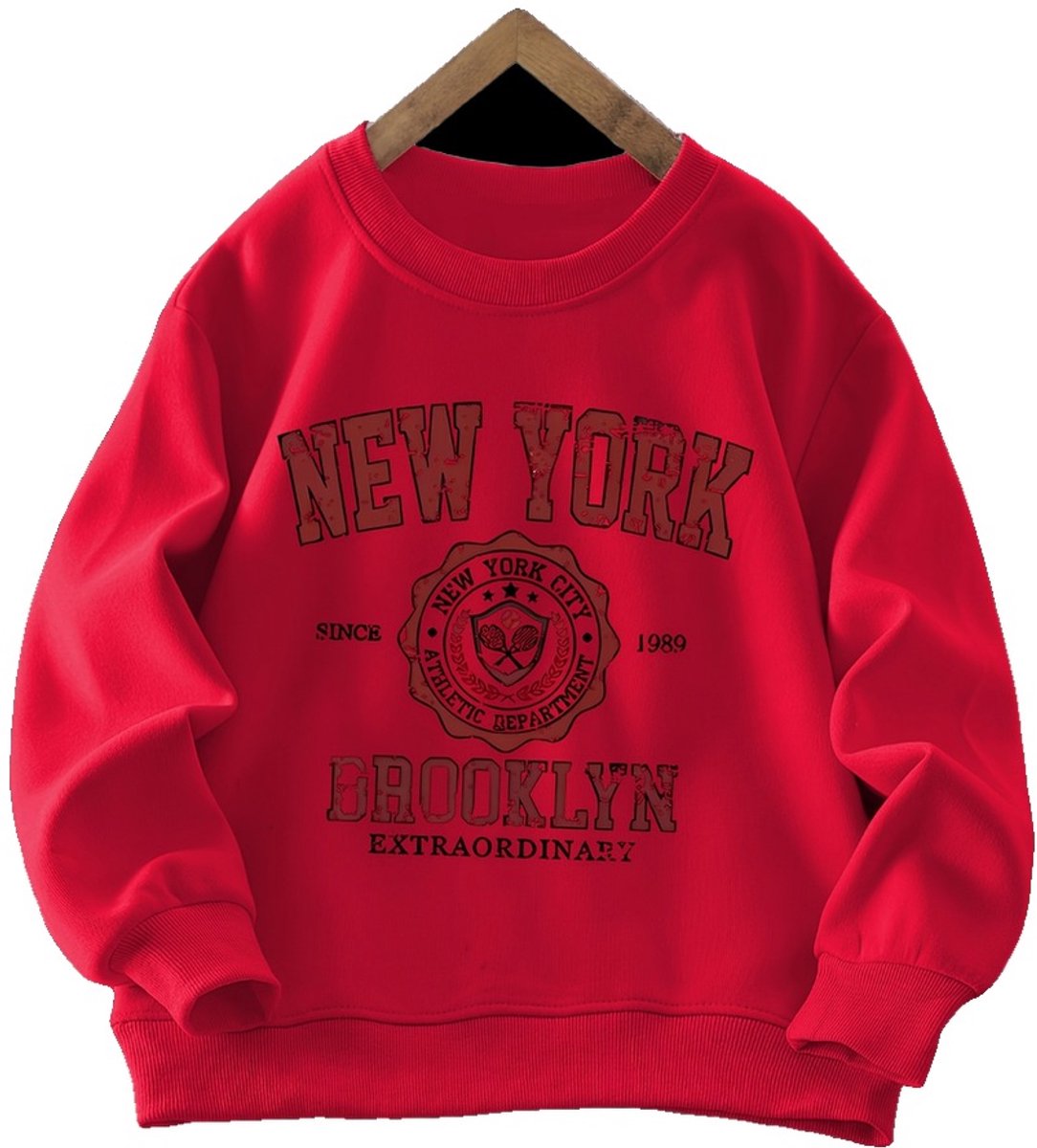 Currero Sweater Jongens Sweaters Sweatshirt Hoodie Warme Trui Pullover Jumper Crewneck Vest 13 Jaar Rood