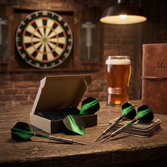 Groen zwart dart flights set unisex met patroon 15 stuks standaard vorm dart flights accessoires voor darts van NUVEX — afbeelding 4