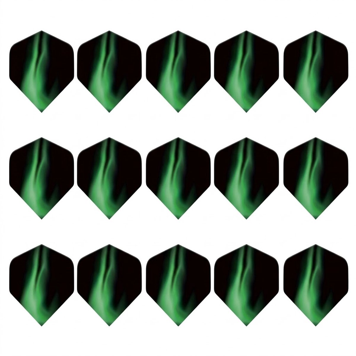Groen zwart dart flights set unisex met patroon 15 stuks standaard vorm dart flights accessoires voor darts