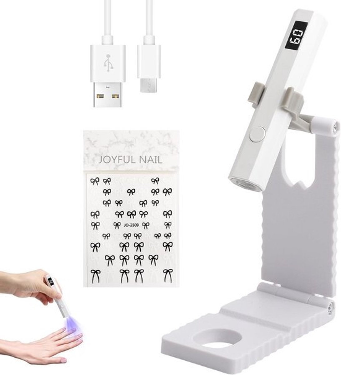 Mini UV-lamp voor Gelnagels - Draagbaar en Oplaadbaar met 2 Timermodi