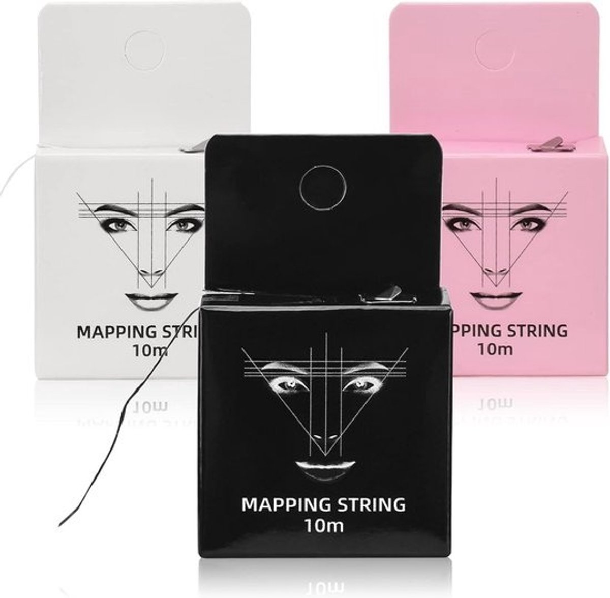 3x Voorgeïnkte Wenkbrauw Mapping Draad Set voor Microblading & Permanente Make-up