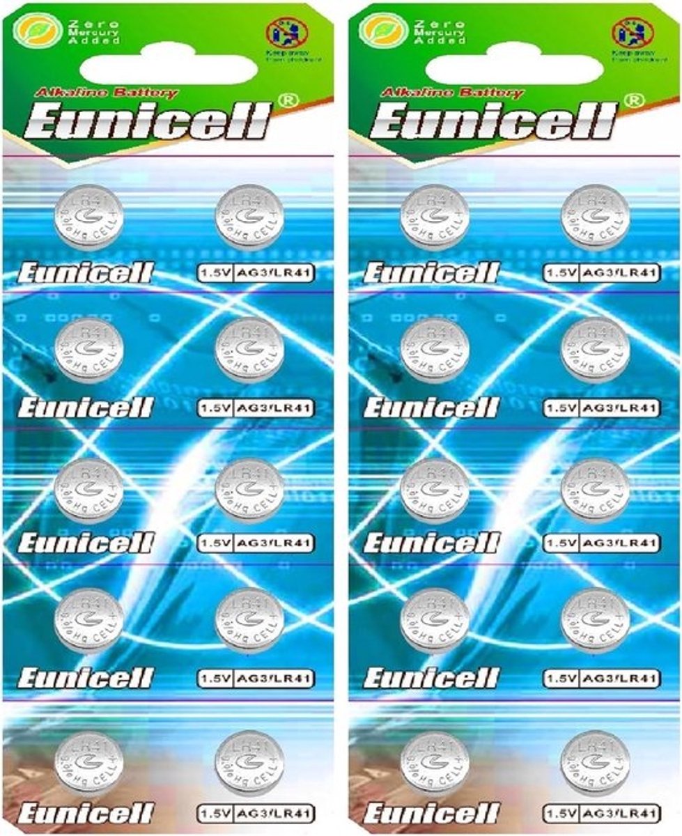 20 stuks AG3 LR41 knoopcellen - Alkaline knoopcelbatterijen 1,5 V - Geschikt voor meerdere toepassingen