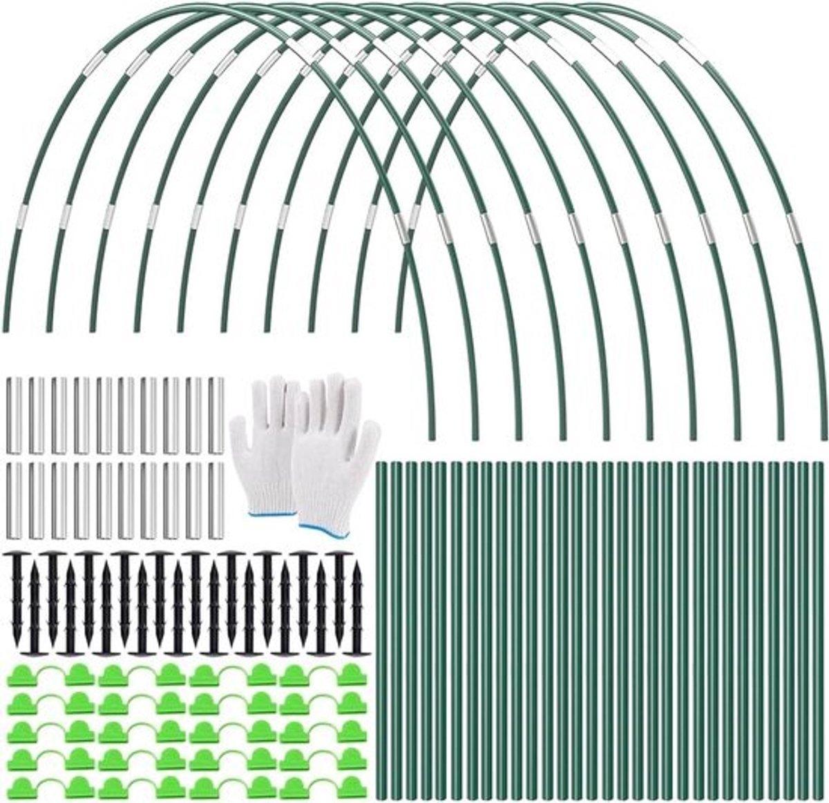 Planten Tunnel Bogen - Kassen Bouwpakket - Moestuin Bescherming - Flexibel Ontwerp - 38cm Bogen - Groen