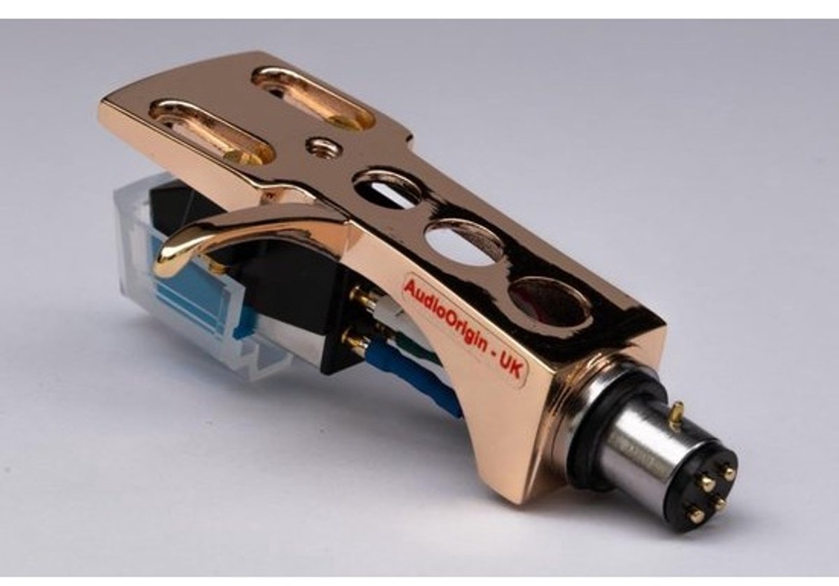 Vergulde Headshell - Element Naald - Platenspeler Geluid - Massief Aluminium - OFC Koperdraden - Rosé Goud