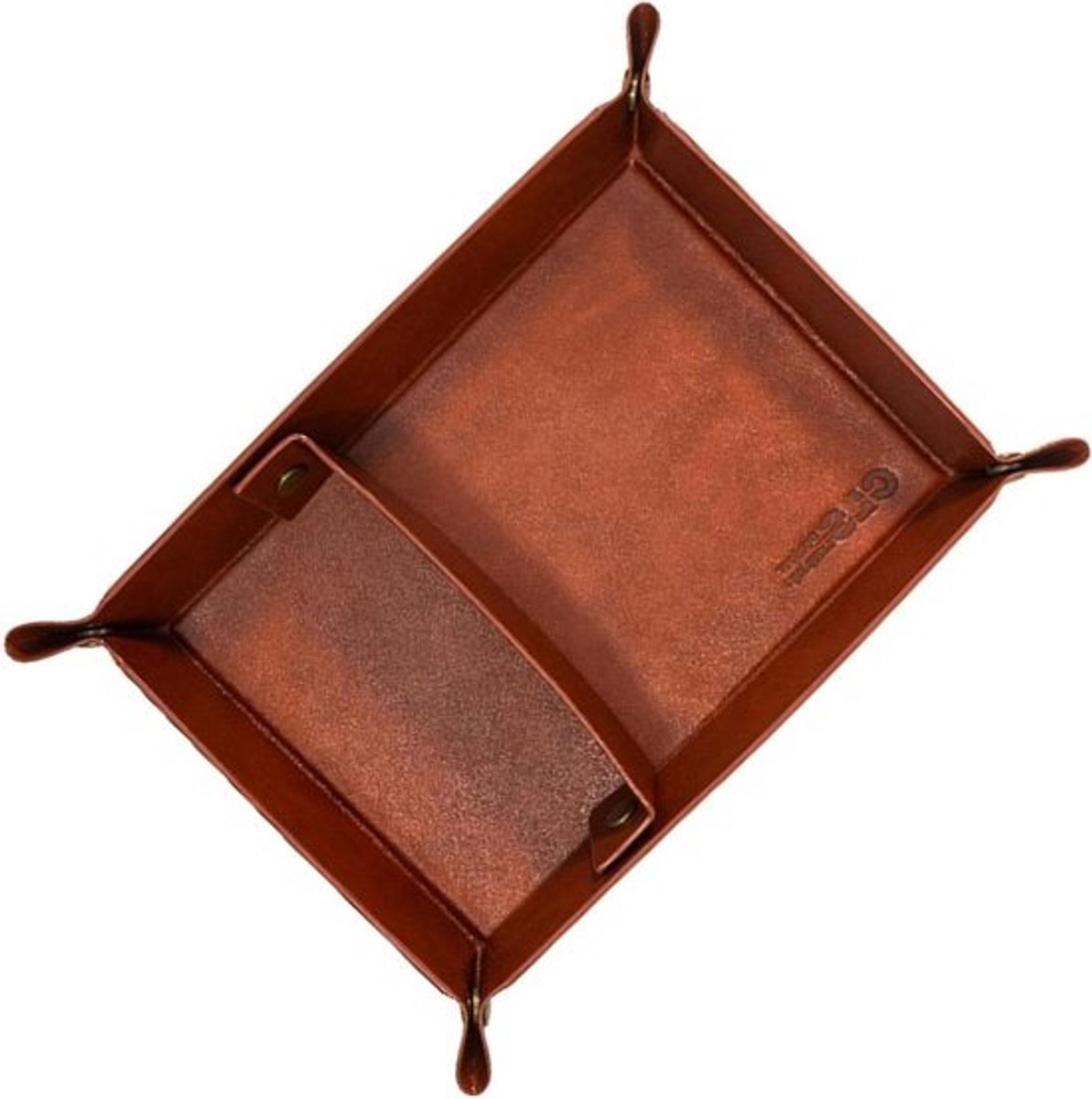 Opbergbakje PU Leer - Bureau Organizer - Spullen Opbergen - Waterproof Slijtvast - 31.5 x 24.5 cm - Donkerbruin