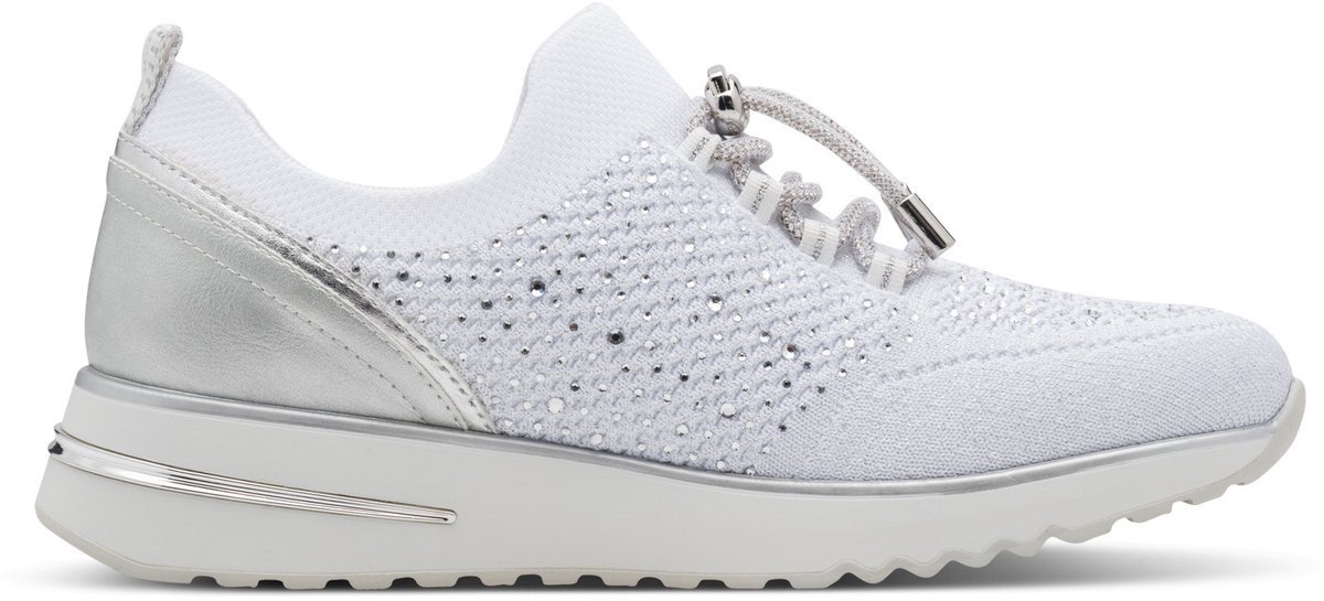 Marco Tozzi 2-2412-45 197 White comb sneakers maat 36 met steentjes