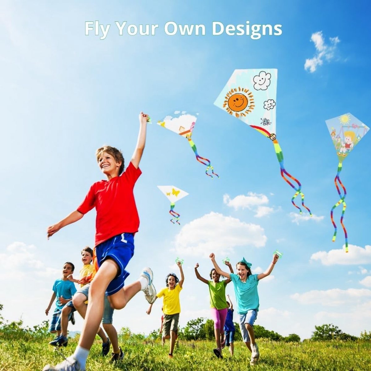 Creatieve DIY Vlieger voor Kinderen - Wit Buiten Speelgoed met Draaiende Lijn en Kleurenopties voor Eindeloos Plezier