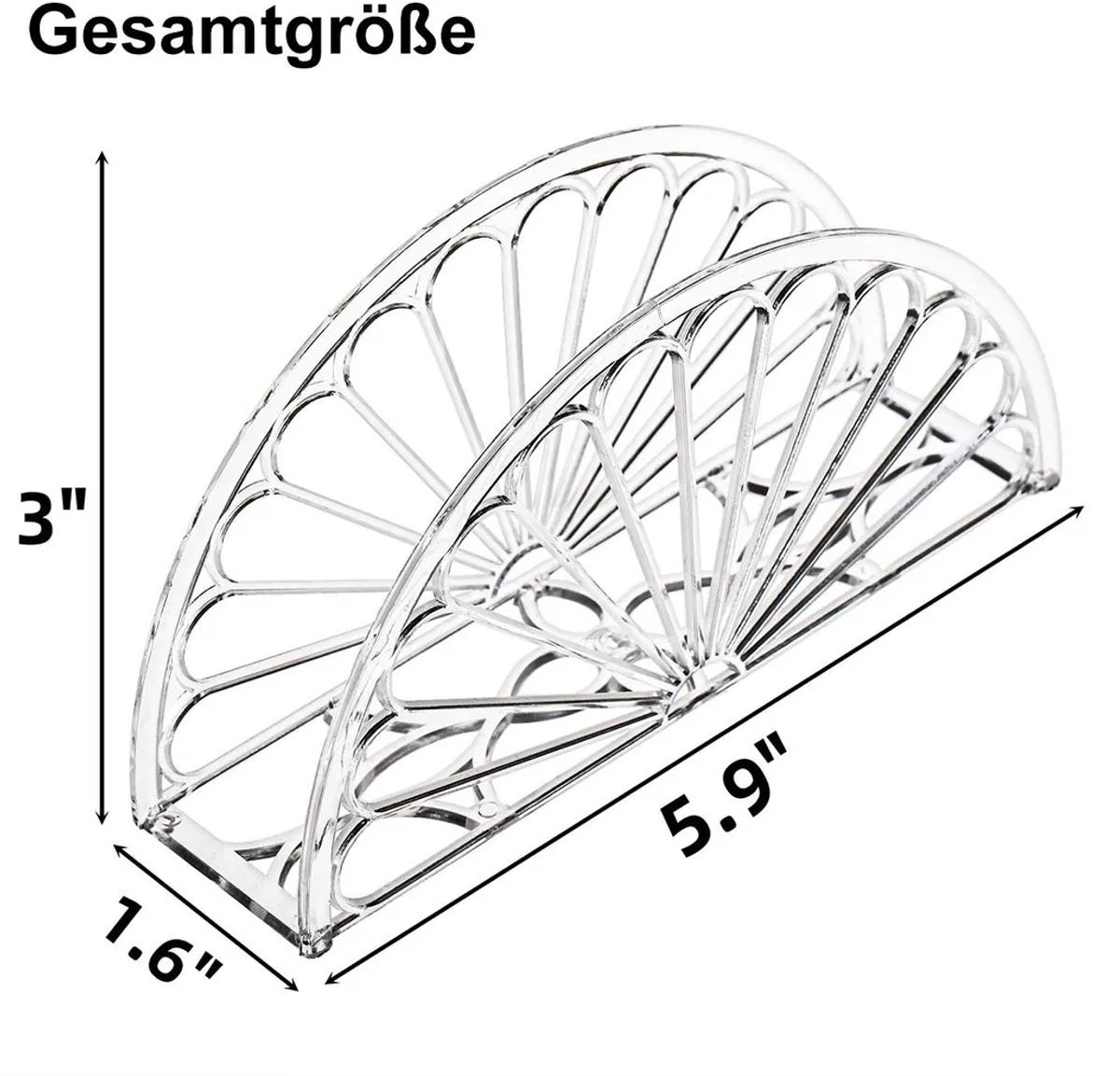 Set van 24 plastic servettenhouders – transparante servettendoos, waaiervormig ontwerp, individuele servettenhouders, Geschikt voor eettafels en keukens