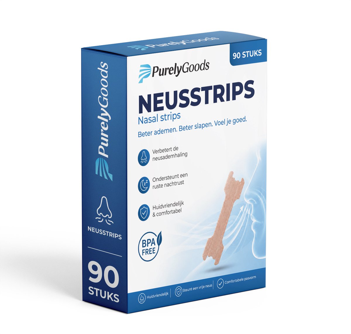 PurelyGoods® Neusstrips 90 Stuks - Anti Snurk - Voordeelverpakking