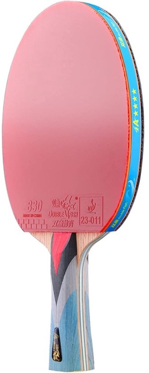 Tafeltennis Racket - Pingpong Batje - Competitie Training - 7 Laags Puur Hout - Standaard Maat - Rood Zwart