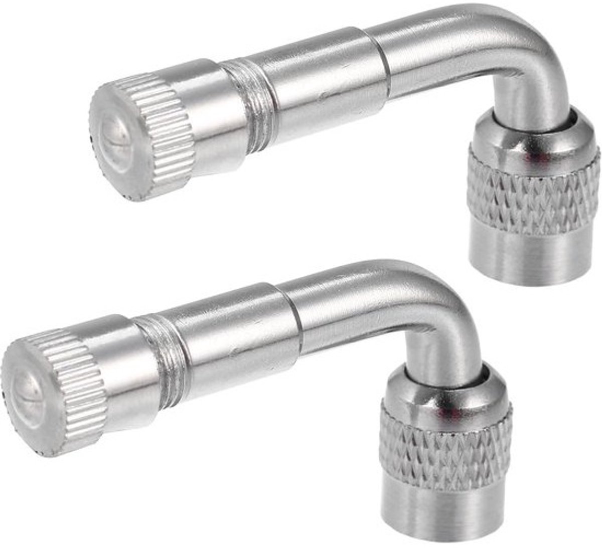 Ventiel Verlengstuk Adapter - 90 Graden Hoek - Banden Onderhoud - Eenvoudige Installatie - 45x26x10.6mm - Zilverkleurig