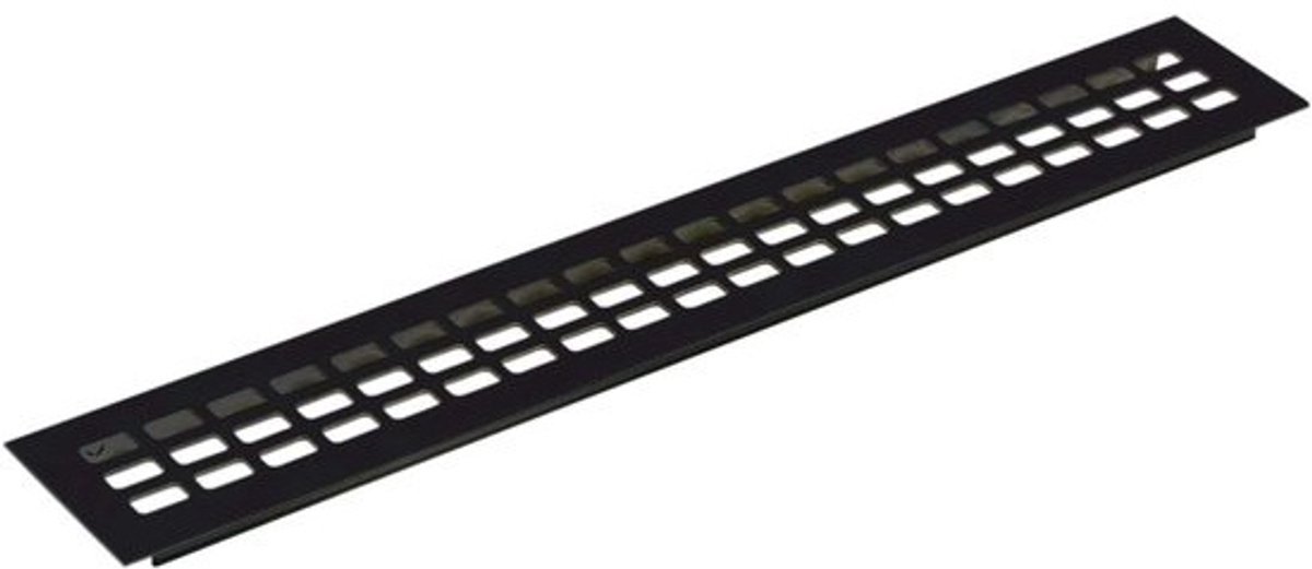 Ventilatierooster 1000x80 mm - Insteekbaar Ventilatieplaat voor Kledingkasten en Deuren - Aluminium Zwart Geanodiseerd