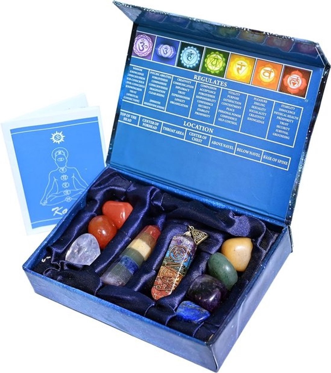 Kristallen Healing Wands voor Reiki, Yoga en Meditatie - Set van 4 Potloodvormige Chakra Stenen (5.7cm-6.3cm)