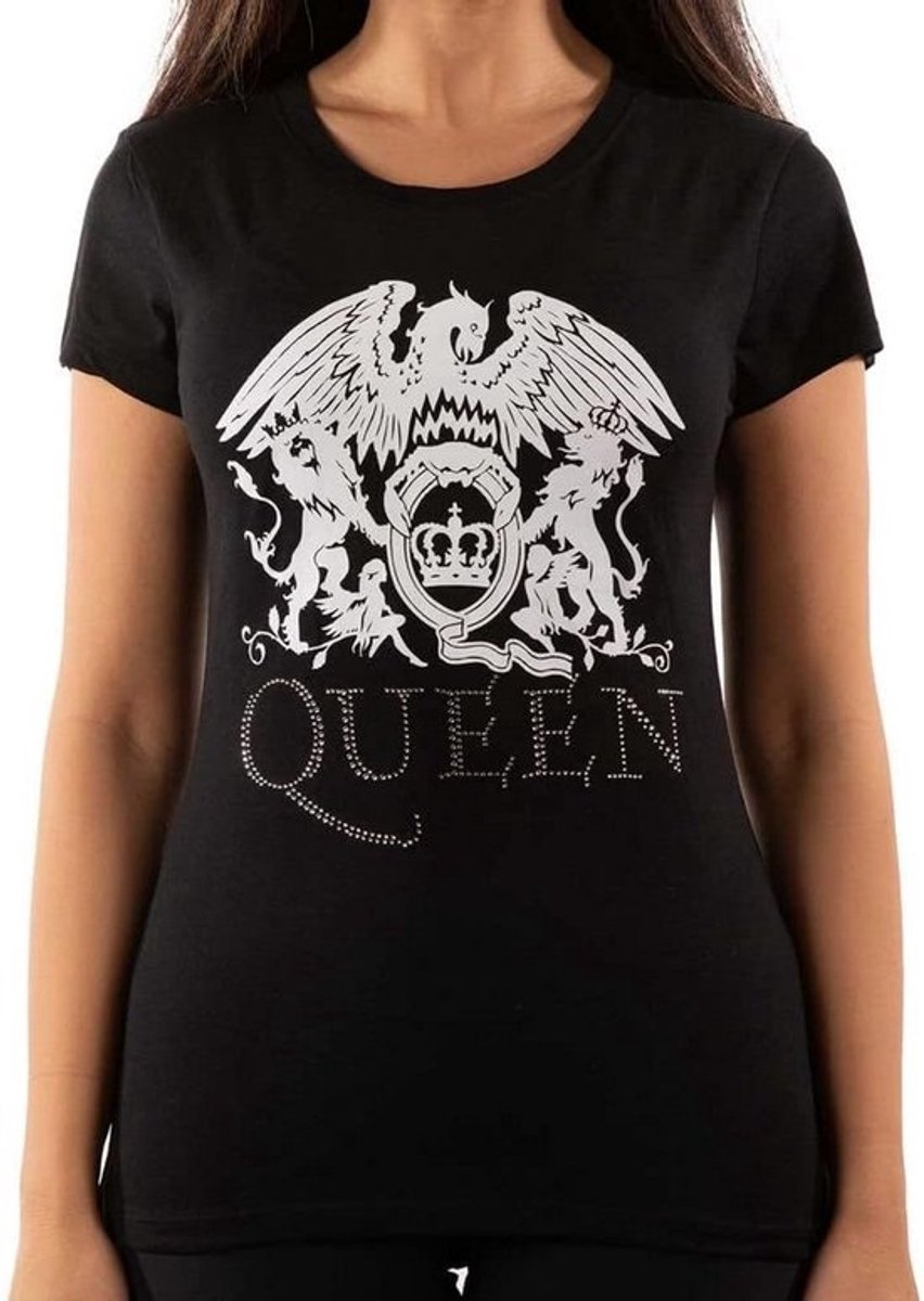 Dames T-shirt met Glinsterend Logo - Zwart Glitter Shirt voor Fans