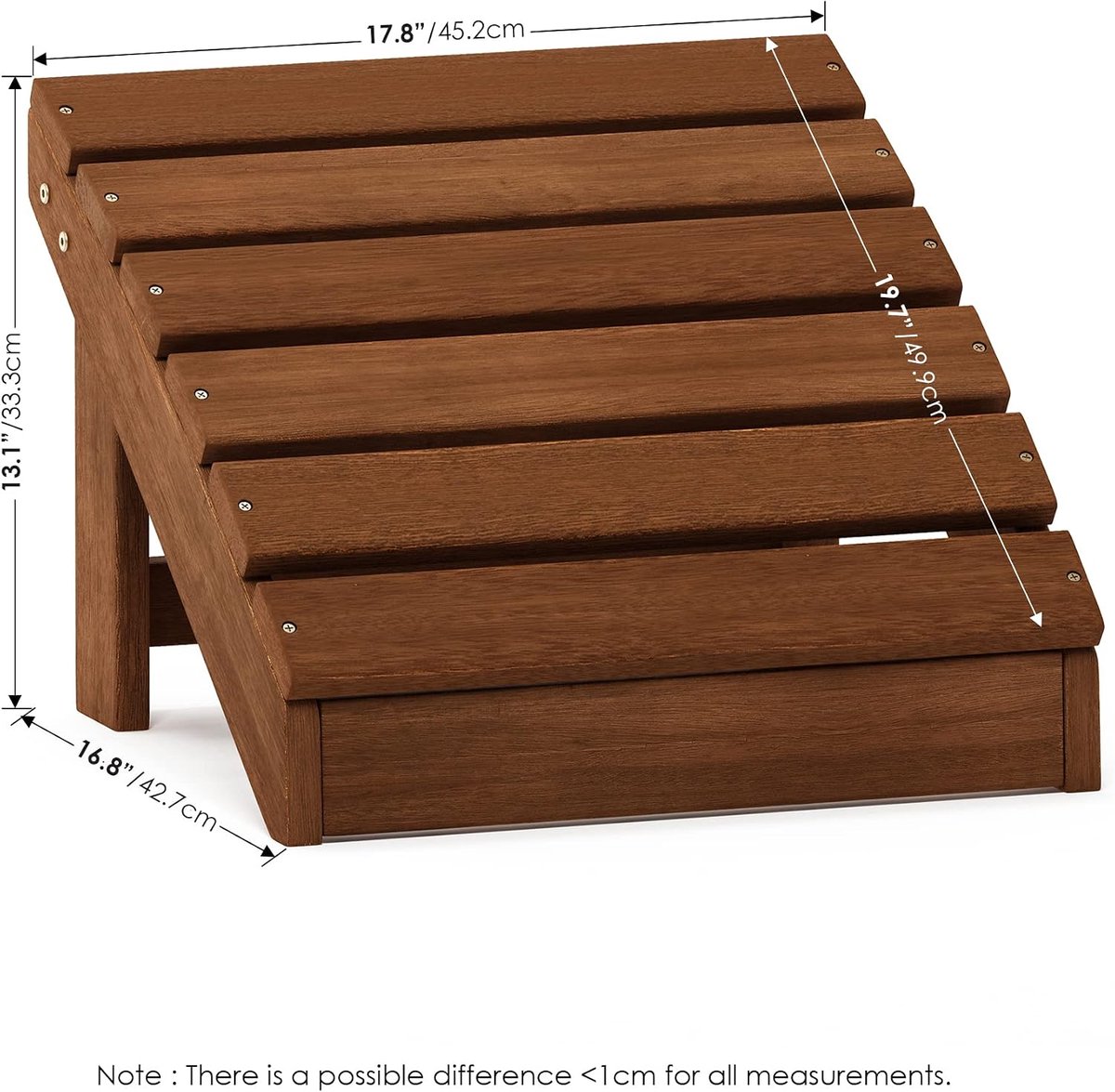 Voetenbank Hout - Buiten Kruk - Ontspannen Buiten - Waterbestendig Teakolie - 17.8 cm Breed - Natuurlijk