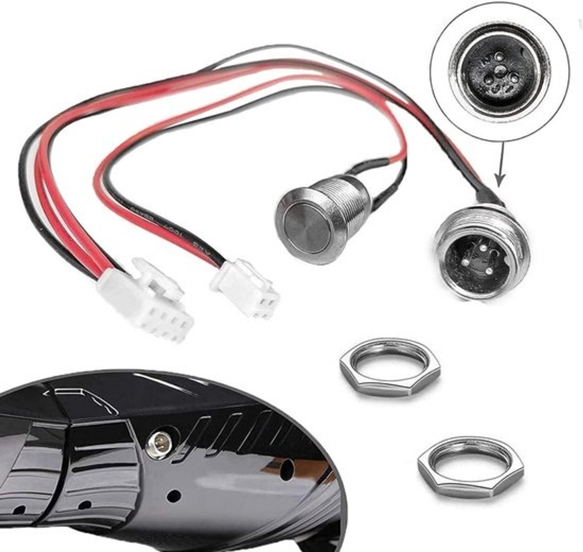 Universele Oplaadpoort en Aan/Uit Knop Vervangingsset voor Smart Zelfbalancerende Scooter
