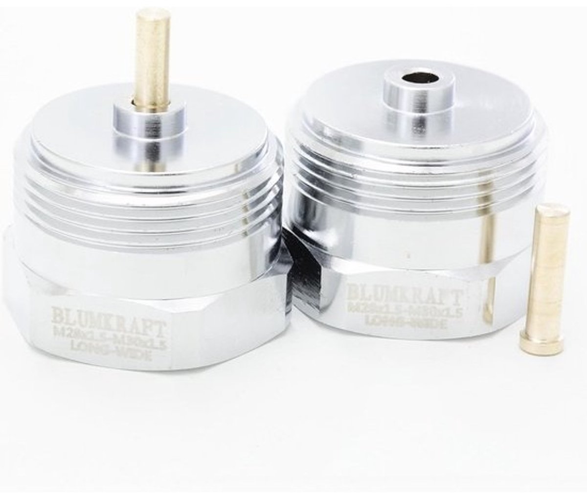2x Metalen Adapter M28 x 1,5 naar M30 x 1,5 voor Radiator Thermostaatkop