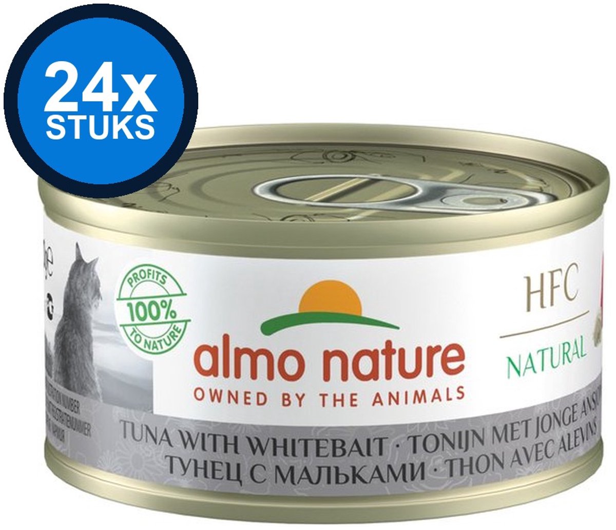 Almo Nature HFC - Kattenvoer - Tonijn & Jonge Ansjovis - 24x70gr