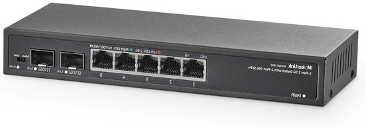 5-Poorts 2.5G Gigabit Netwerk Switch met Dubbele 10G SFP+ Slot