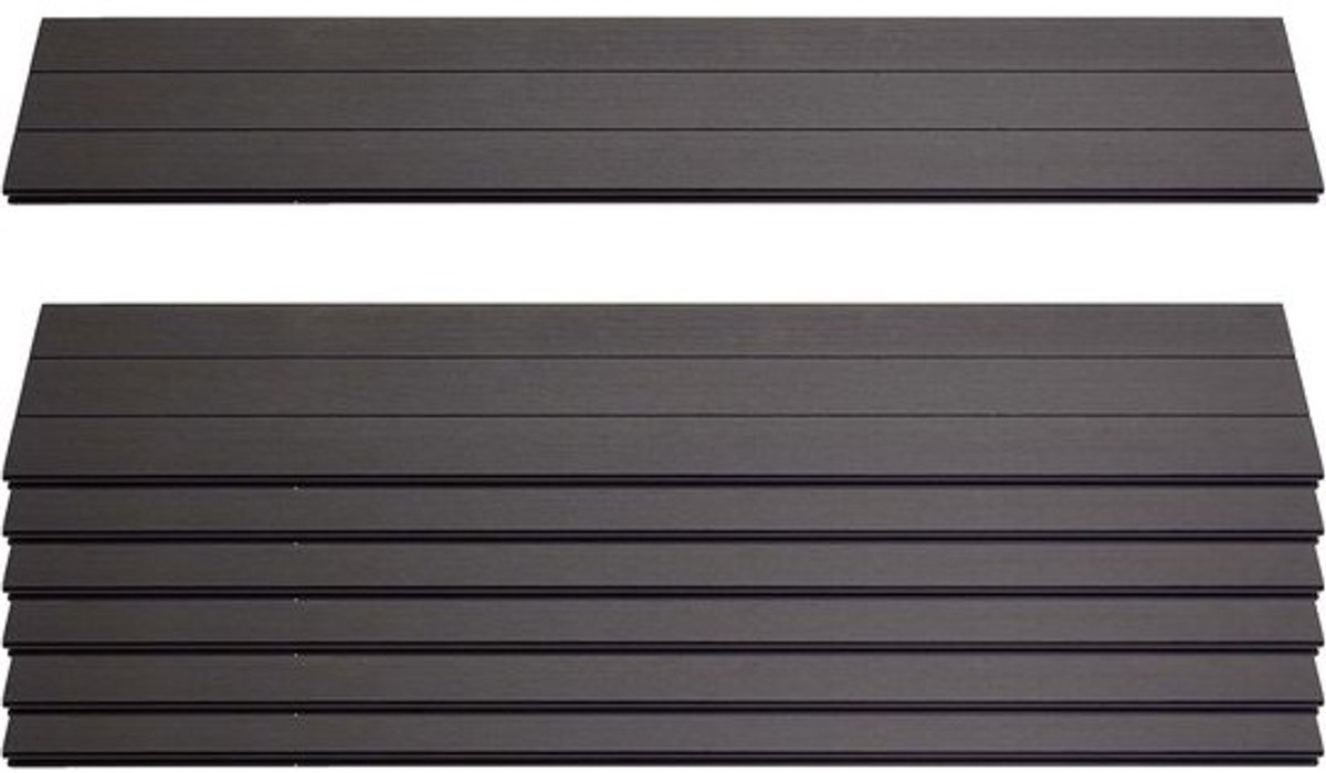 Set van 7 WPC Latten voor Hekwerk, Wind- en Privacy Scherm Componenten, 90 cm, Antraciet