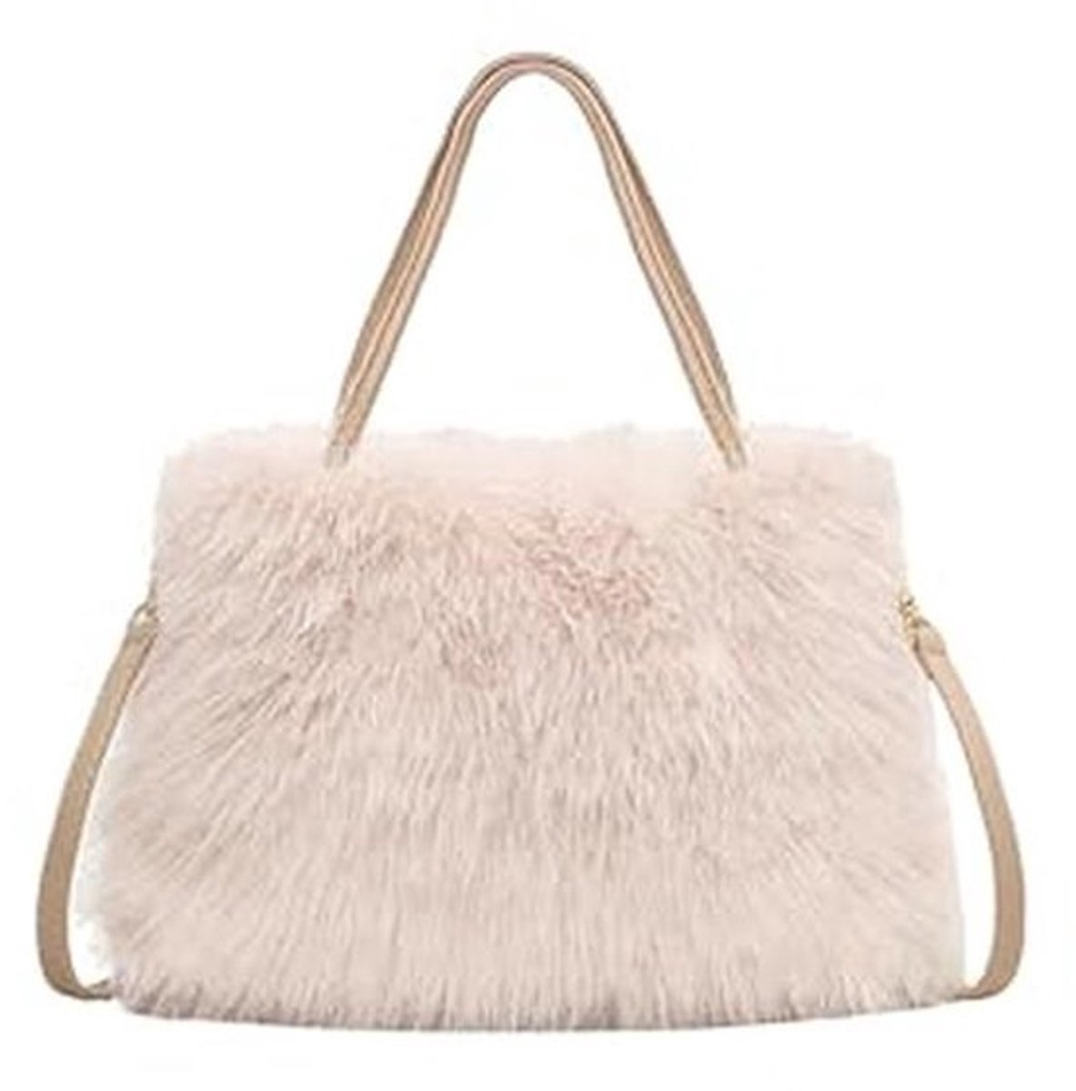 Dames kleine kunstbont tote tas - mini pluche schoudertas handtas