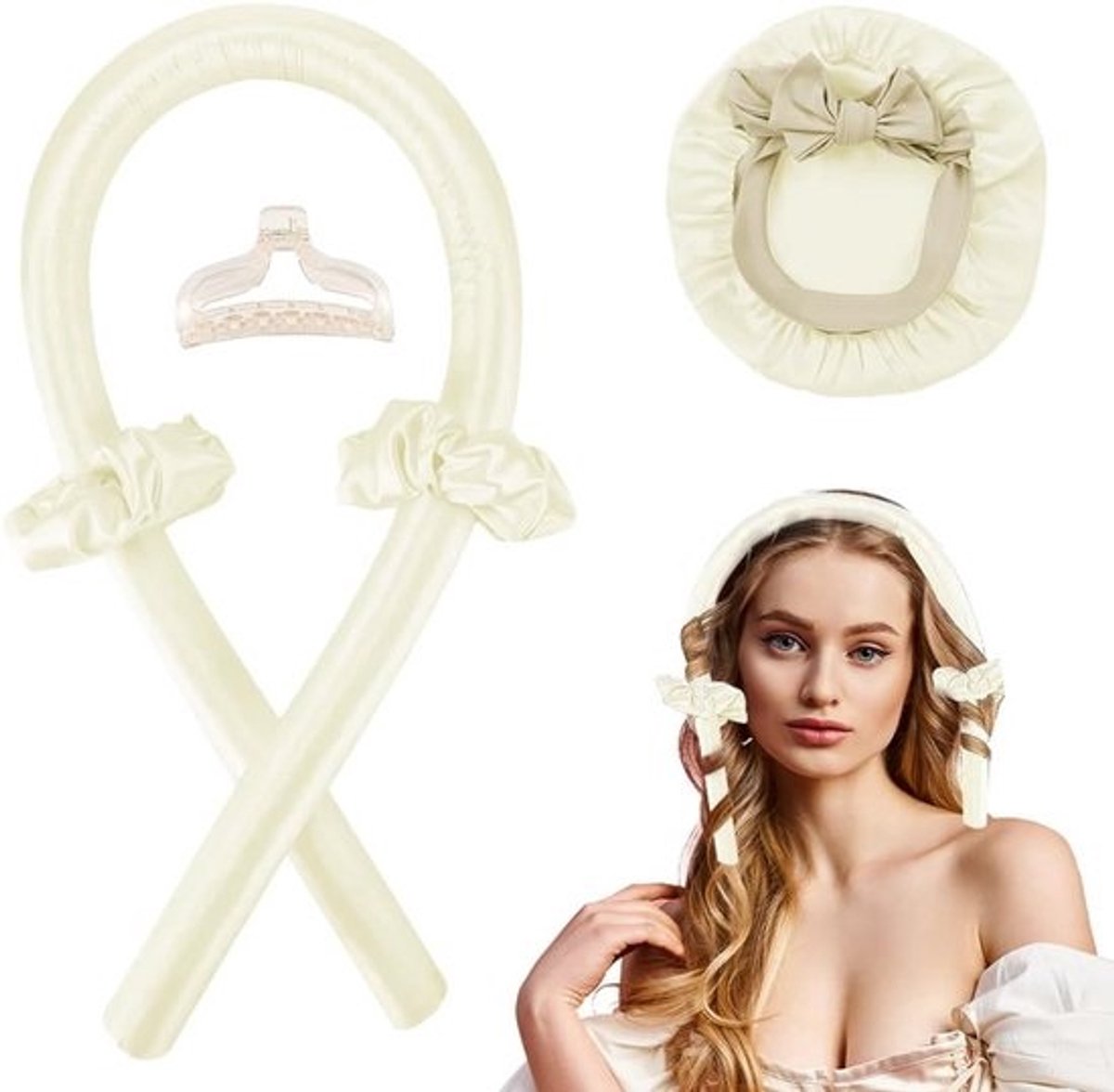 Hittevrije Krulset voor Vrouwen - Silk Haarrollers voor Natuurlijke Krullen of Golven
