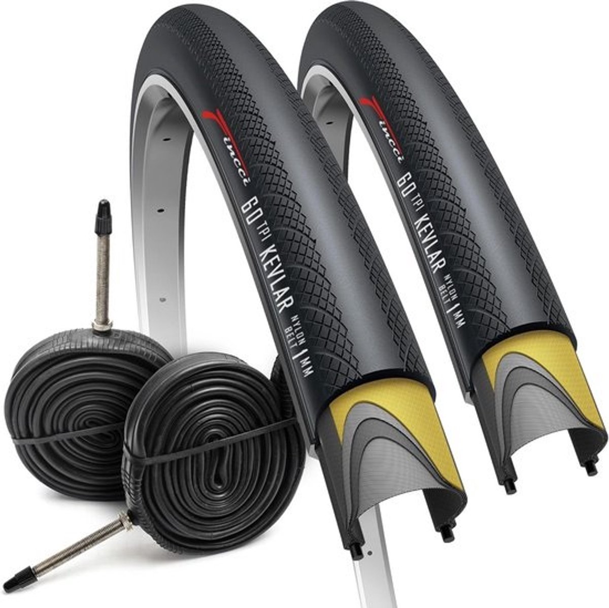Racefiets Banden 700x28c Set - Inclusief Binnenbanden (28 inch) - Vouwbanden Slick met Lekbescherming