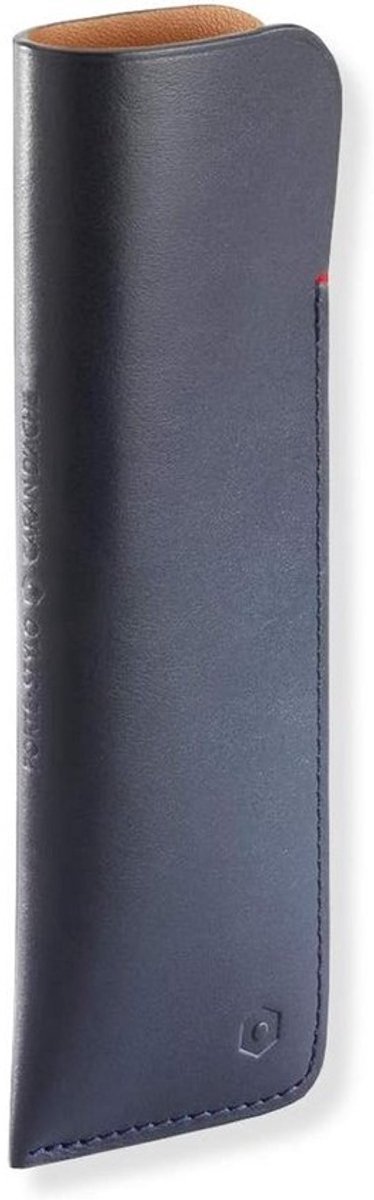 Leren etui voor 2 pennen of stiften, glad kalfsleer