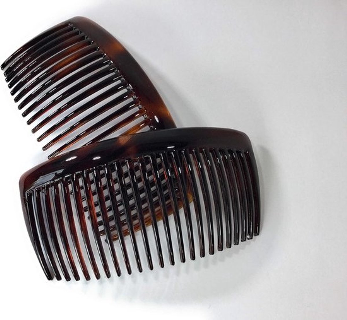 Set van 2 Insteekkammen voor Haar, Havana Bruin, Middelgroot