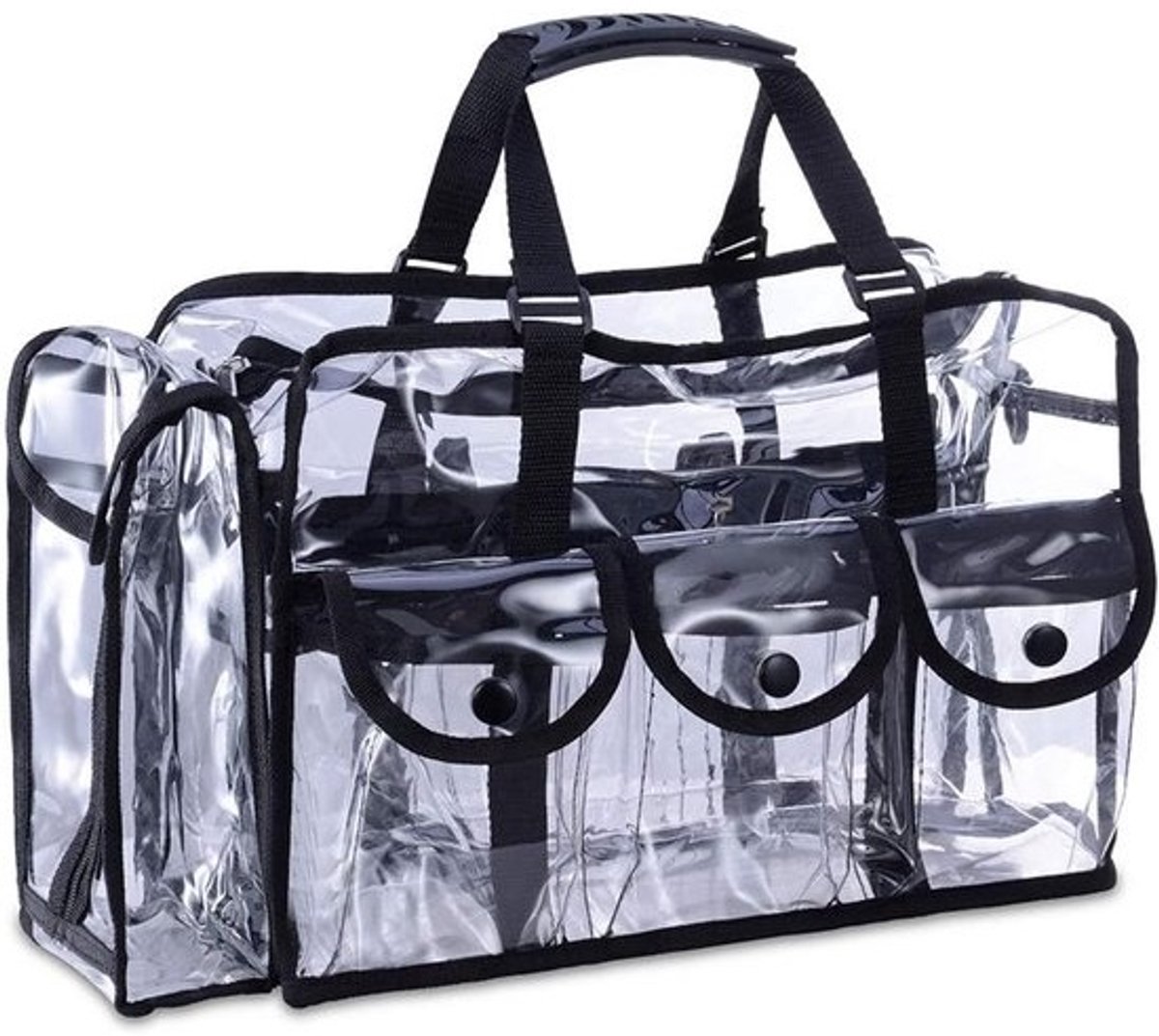 Doorzichtige Make-up Tas met Vakken en Schouderband - Ideaal voor Reizen