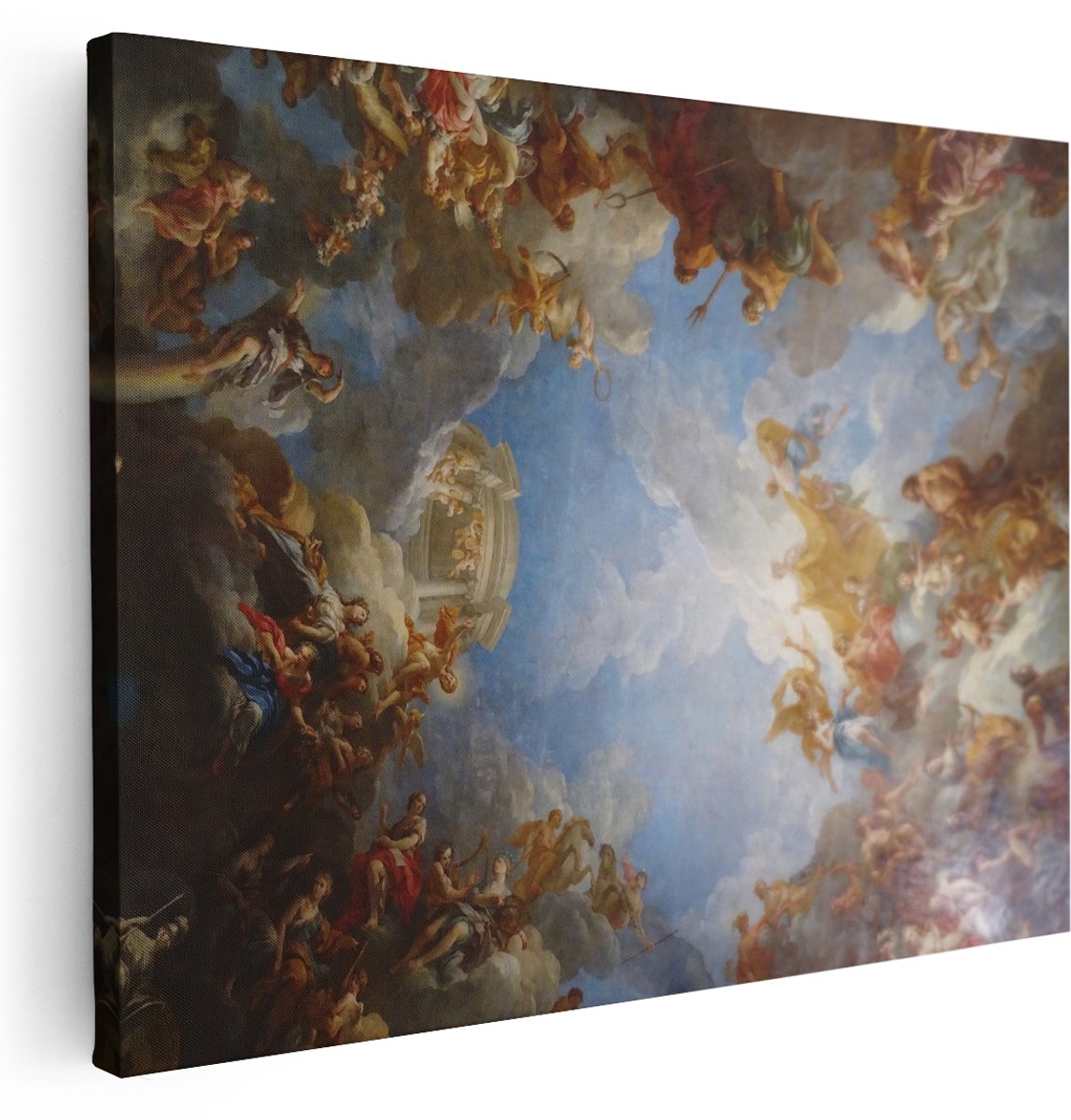 Artaza Canvas Schilderij Barok Schilderij - 160x120 cm - Groot - Wanddecoratie Engelen En Goden - Muurdecoratie Religieus - Schilderijen Op Canvas
