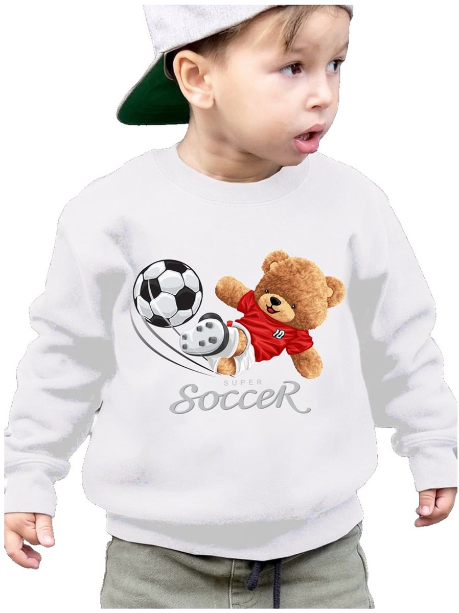 Currero Sweater Jongens Sweaters Sweatshirt Hoodie Warme Trui Pullover Jumper Crewneck Vest 9-10 Jaar Wit
