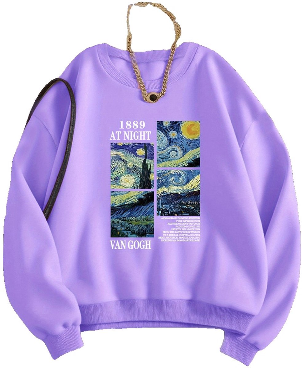 Currero Sweater Dames Sweaters Sweatshirt Hoodie Warme Trui Pullover Jumper Crewneck Vest Paars