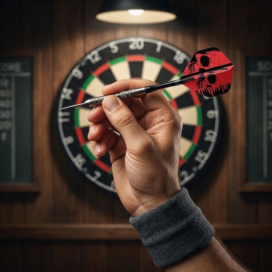 Multicolor dart flights set unisex schedel design 21 stuks dart flights flight wings standaard vorm kunststof PET van NUVEX — afbeelding 4