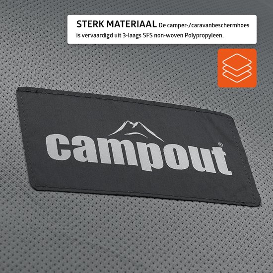 Campout Caravan- en camperdakhoes - 5 x 3 m - Afdekhoes - Camperhoezen - Dakhoes - Caravanhoes - Perfecte Dakhoes voor Caravan en Camper - Ademend 3-laags SFS non-woven PP, 160g/m² - 11 poly — afbeelding 2